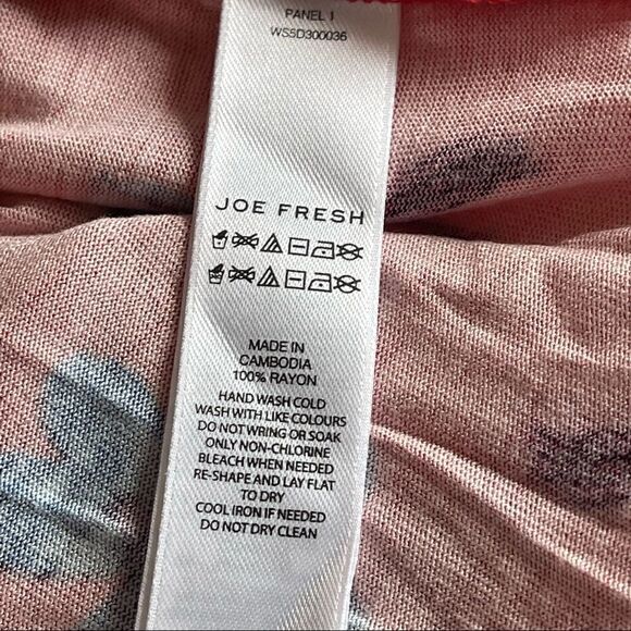 Joe Fresh Red Floral Print Sleeveless Gathered Midi A Line Dress SZ M BNWT - Picture 6 of 6